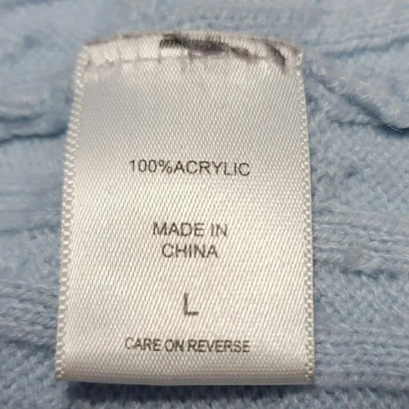 New York And Company Light Blue Cable Knit Sweater Size Large - Picture 5 of 7
